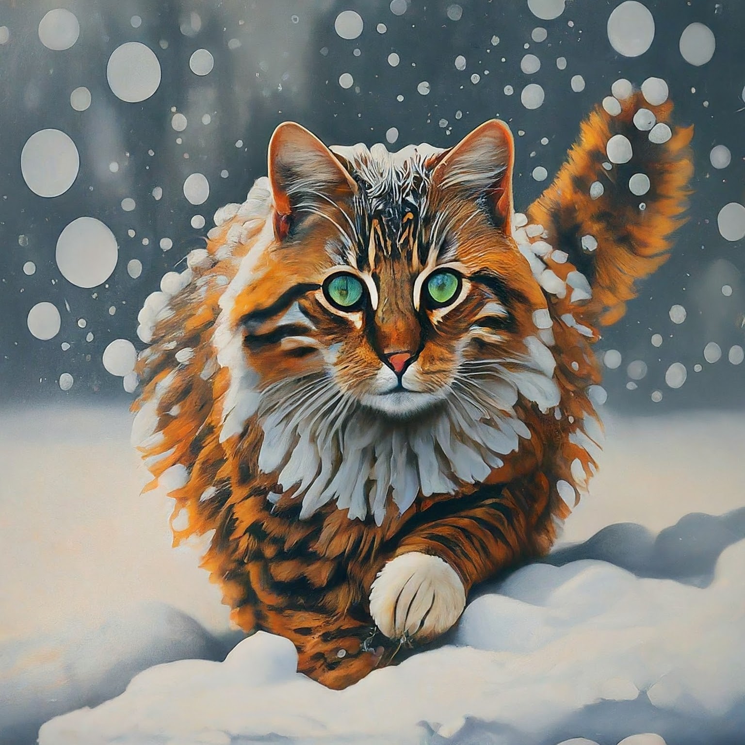Cat in snow